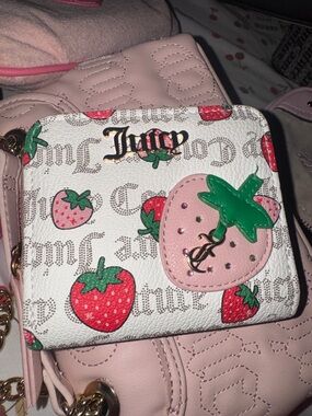 Juicy Couture White & Pink Strawberry Print Wallet